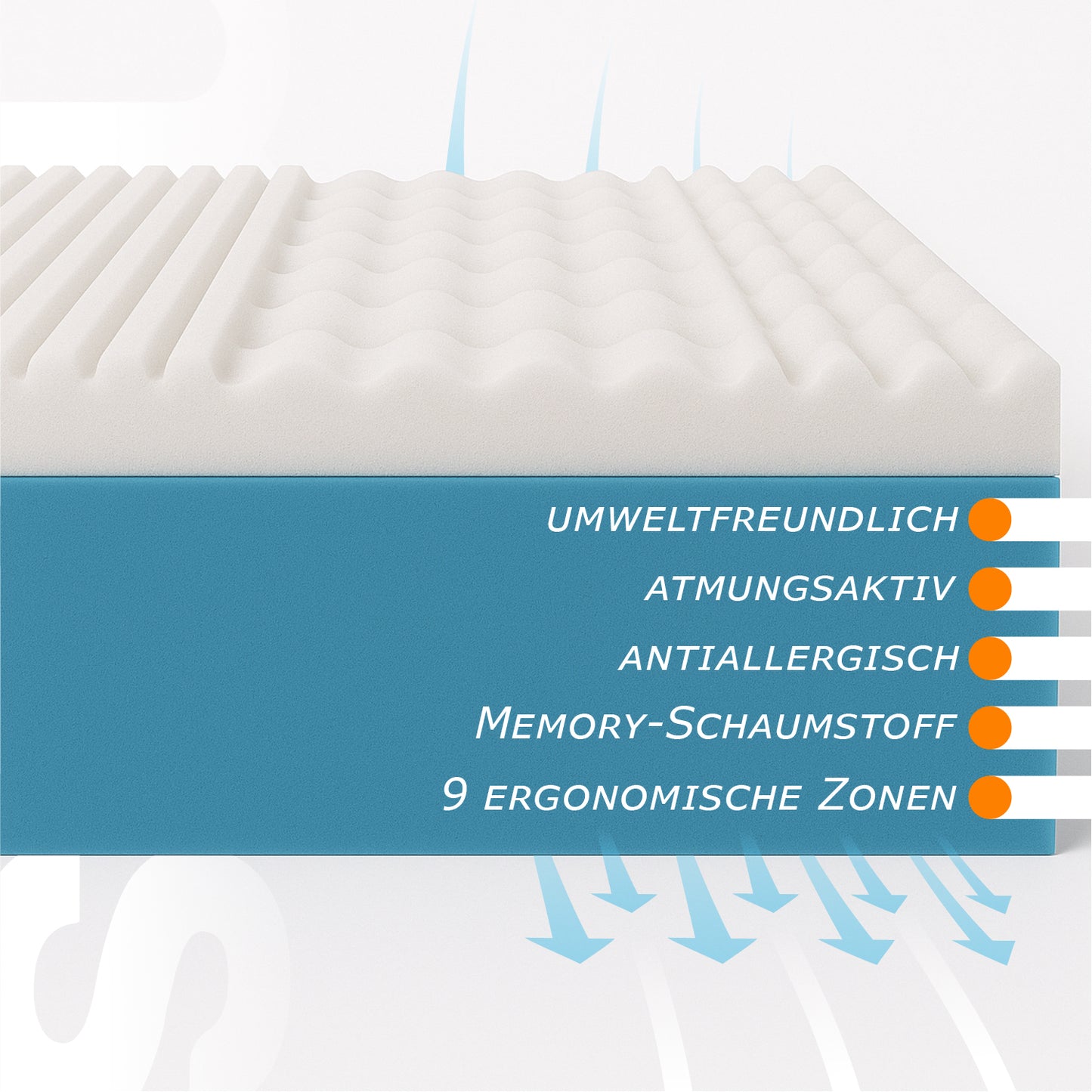 Matratze Memory Schaum, 22 cm hoch | Easy