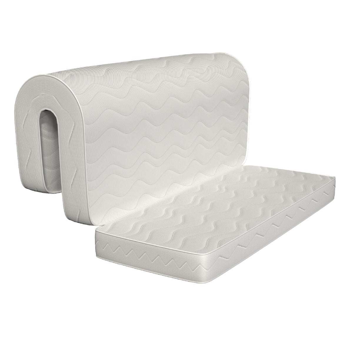 Matratze für Sofabett, mit vorgestanztem Schnitt bei 60 cm.