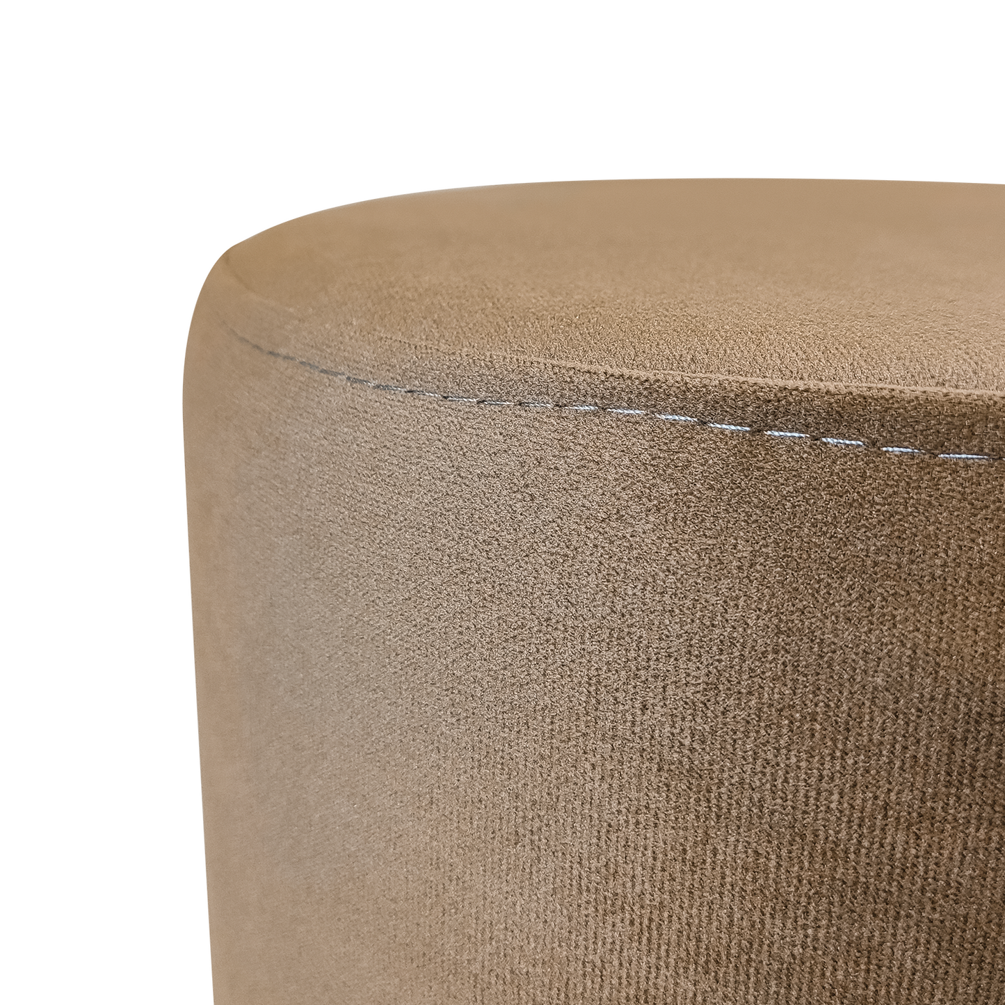 Runder Fußstütze 27 cm hoch - Wasserdichter Hocker aus Veloursleder, Holzfüße
