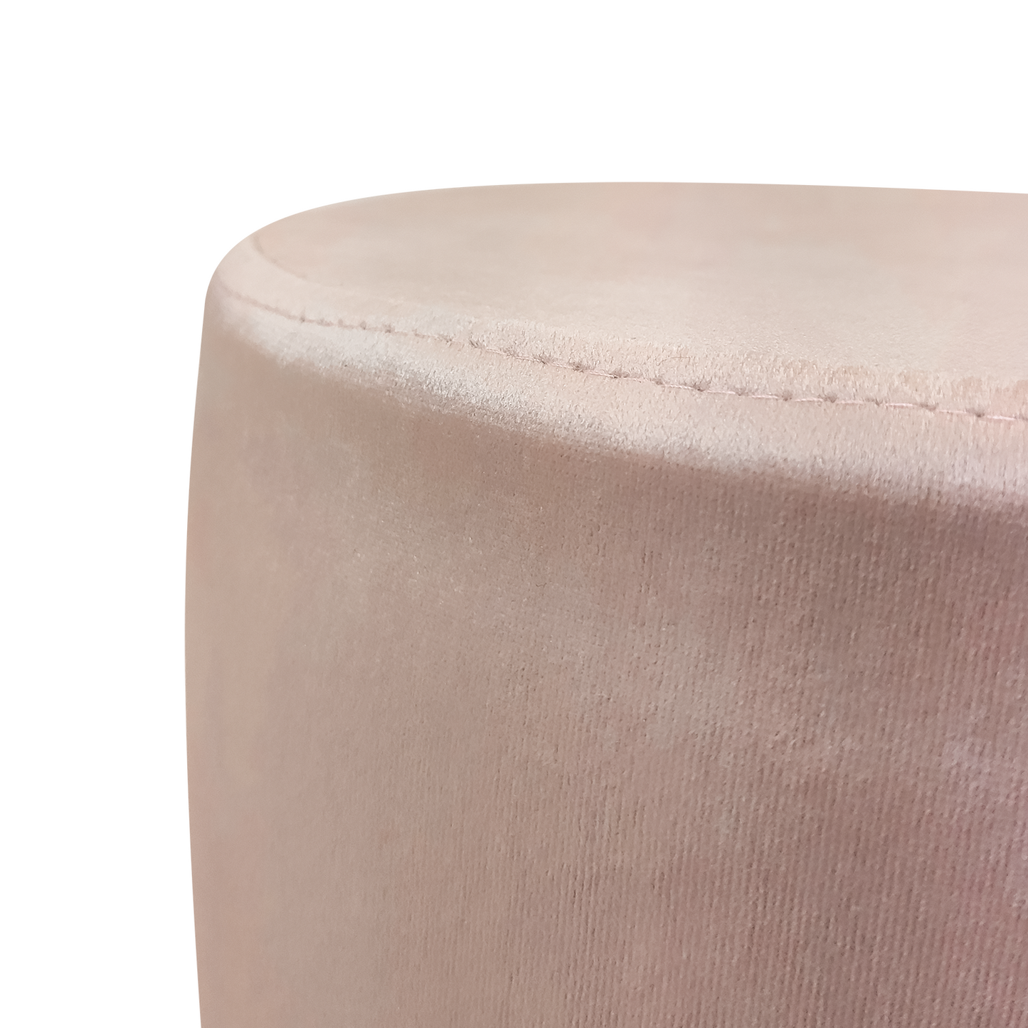 Runder Fußstütze 27 cm hoch - Wasserdichter Hocker aus Veloursleder, Holzfüße