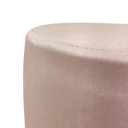 Runder Fußstütze 27 cm hoch - Wasserdichter Hocker aus Veloursleder, Holzfüße